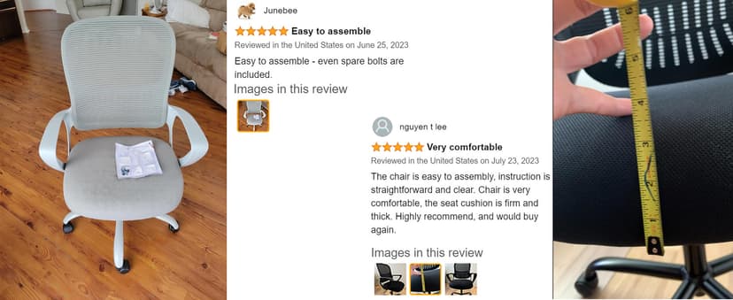 Sweetcrispy Home Office Managerial Executive Chair, Ergonomic Mesh Adjustable Swivel Mid-Back Chair with Comfortable Lumbar Support, Comfy Arms for Bedroom,Study,Student