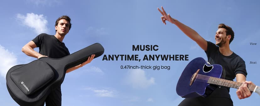 CAHAYA Acoustic Electric Guitar Kit - 41” Carbon Fiber Adult Beginner Set with Bag and Strap Built-In Pickup Rich Resonance & Warm Tone for Performance Ready, Pearl Blue-Purple Finish