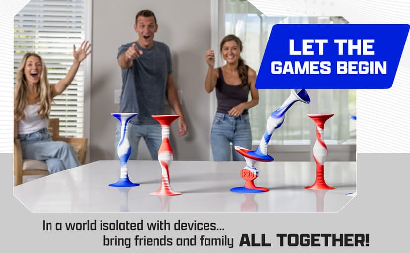 Popdarts USA Themed PRO Pack Game Set (Red White Blue Wigglenobber Target Marker) - Indoor, Outdoor Suction Cup Throwing Game - Competition with a POP