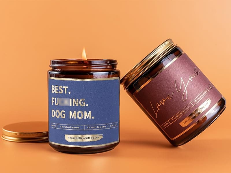 Best Dog Mom Funny Scented Candle - Dog Mom Gifts for Women for Birthday Christmas Mothers Day Thanksgiving - Birthday Gift from Dogs, Fur Mama Gift Ideas, Animal Decor - Pet Lovers Candle