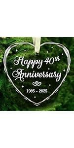 BSQUIELE Christmas Ornament for 10th Anniversary - Happy 10th Anniversary Ornament 2025-10th Wedding Ornament - 10 Year of Marriage Gifts for Couple - Birthday Gift for Husband, Wife