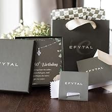 EFYTAL 50th Birthday Gifts for Her, Classy Sterling Silver 5 Circle Necklace, 1975 Birthday Gifts for Women, 50 and Fabulous