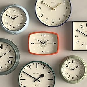 JONES CLOCKS® Frieze Wall Clock | Small Elegant Classic Round Clock | 23cm | Sage Green | Pretty Design Ideal for The Kitchen, Living Room, Bedroom, Large or Small Spaces