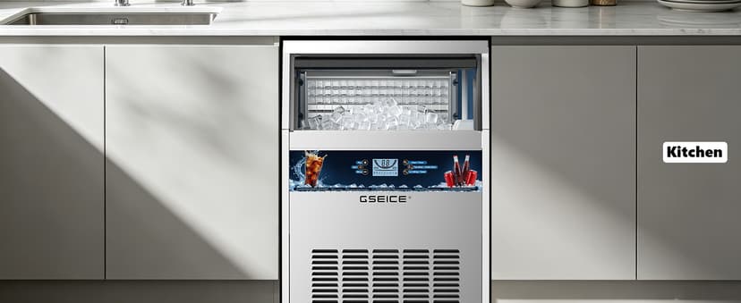 Commercial Ice Maker Machine, 300 lbs/24h with 70 lbs Storage, 126 Ice Cubes in 15 Mins, ETL FCC, Under Counter Ice Maker with LED Display, 24H Timer, Smart Reminder, for Cafe Bar Restaurant