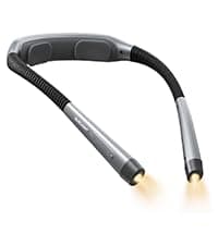 Glocusent Book Light, 3-Color & 6-Brightness Reading Light, Bendable Neck Light, 80-hr Lasting Rechargeable Book Light, Perfect Reading Lights for Books in Bed, Knitting, Repairing, Book Lovers Gifts