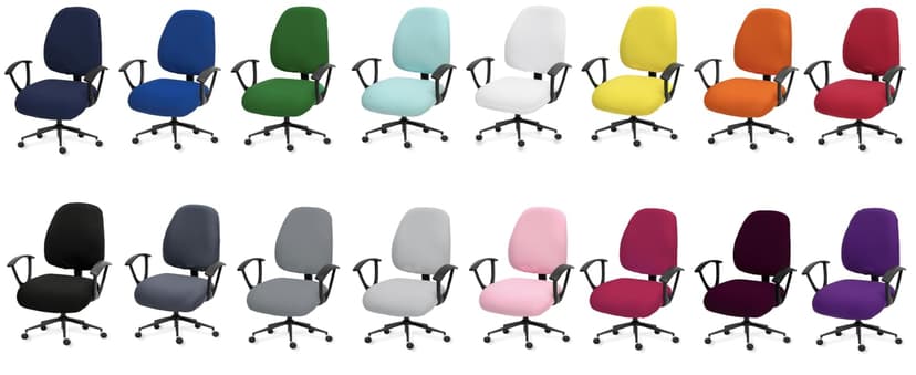 Water Resistant Stretch Computer Office Chair Cover with Durable Zipper Universal Washable Removable Spandex Rotating Boss Chair Slipcovers Anti-dust Soft Desk Chair Seat Protector for Dogs Cats Pets