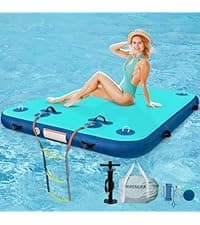 AWEMUFA Inflatable Chair for Lakes, Inflatable Floating Chair Floating Pool Lounger Float Adult, Heavy Duty Lake Floats Outside Tanning Pool Hangout Armrest Floaties