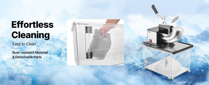 VEVOR Commercial Ice Crusher 661LBS/H, 350W Electric Snow Cone Machine with 4 Blades, 2000RPM Stainless Steel Shaved Ice Machine with 11 Gal Crushed-Ice Box, for Family Restaurants Bars, Black
