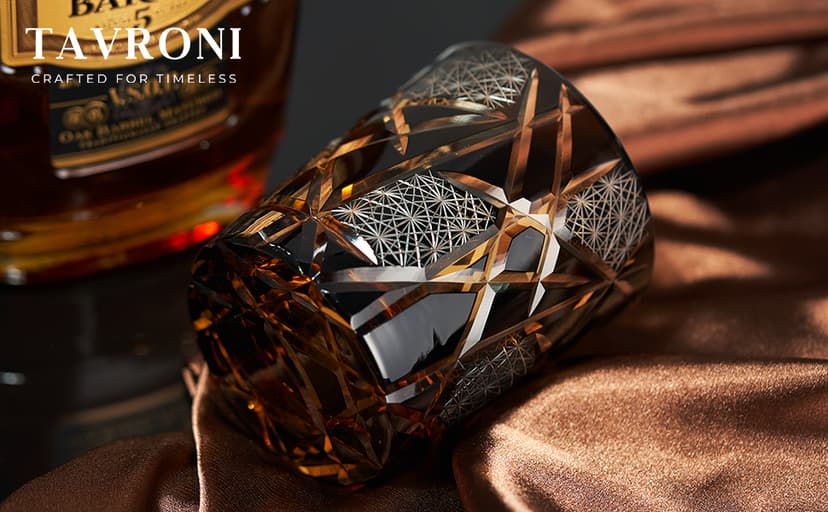 Old Fashioned Edo Kiriko Whiskey Glass Set of 2 – 9 oz Handmade Japanese Cut Crystal Tumblers for Bourbon, Scotch, Cocktail, Liquor – Premium Gift Boxed Drinkware for Men, Dad, Husband