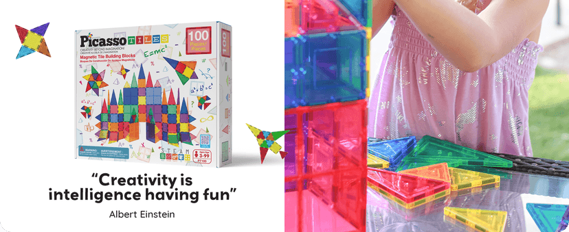 No-limit scalable builds, hands-on magnet polarity fun, family group play, quick assemble & store, shape & color recognition PicassoTiles 100 Piece Magnetic Tiles, Clear 3D Building Blocks for Kids 3+ B00AU56C5W