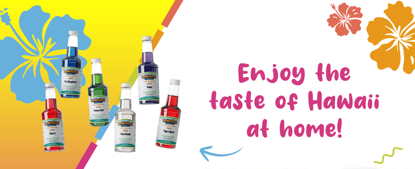 Hawaiian Shaved Ice Syrup Assortment, 6 Popular 16oz Flavors: Cherry, Grape, Blue Raspberry, Tiger's Blood, Lemon-Lime, Pina Colada