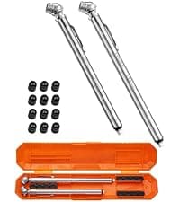 AstroAI Pencil Tire Pressure Gauge 2 Pack 10-75PSI, Calibrated to ANSI B40.1 Grade B (2%), Stainless Steel Body, Metal Made Nozzle 3 Measurements for Cars, Bikes, Vehicles
