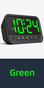 Small LED Digital Clock for Bedroom, Loud Alarm Clock for Heavy Sleepers Adults, Teens | Plug-In Electric Desk Clock | Simple Bedside Nightstand Clock with Adjustable Volume/Brightness/Snooze – Red