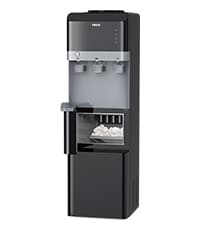 VECYS Self-Clean Bottom Loading Ice Maker Water Dispenser for 5 Gallon Bottle, Hot Cold Room Water 22LBS Daily Ice Making, Child Safety Lock, Black