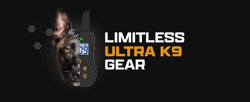 INVIROX Ultra K9 Dog Training Collar with Remote, 124 Levels for Reactive, Stubborn or Hard-to-Train Dogs, ¾ Mile Range, Night-Light Mode, Safe Communication, IP67 Waterproof E Collar for Large Dogs