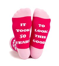 40th 50th 60th Birthday Gifts for him,Men 40th 50th 60th Birthday Decorations, Funny Black Crew Cotton Socks