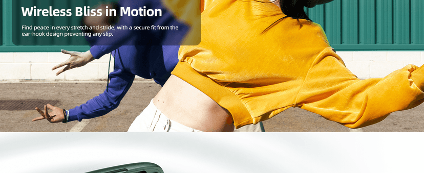 PocBuds Bluetooth Headphones Wireless Earbuds 80hrs Playtime Wireless Charging Case Digital Display Sports Ear Buds with Earhook Deep Bass IPX7 Waterproof Over-Ear Earphones for TV Phone Laptop Olive