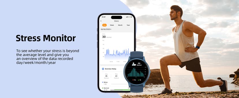 Parsonver Smart Watch for Women Men (Answer/Make Calls) Compatible with iPhone/Android Phones, Fitness Tracker with 100+ Sports Modes IP68 Waterproof, Heart Rate/Blood Oxygen/Sleep/Steps Monitor, Blue