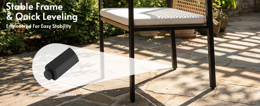 7-Piece Outdoor Dining Set for 6, Patio Dining Set with Hand-Woven Wicker Chairs & Cushions, 60" x 33" x 30" Wider Aluminum Woodgrain Table for Deck, Garden, Backyard