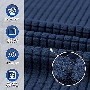 KEKUOU Recliner Chair Covers,Lazy Boy Recliner Covers Stretch Couch Cover Slipcovers 1 Piece Furniture Protector with Elastic Bottom for Dog,Kids.(Recliner, Navy Blue)
