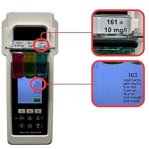 Digital Pool Water Tester Photometer – Accurate Water Analyzer for Pools, Spas & Hot Tubs – Tests 27 Parameters – Bluetooth/WiFi – App for pH, Chlorine, Alkalinity & More