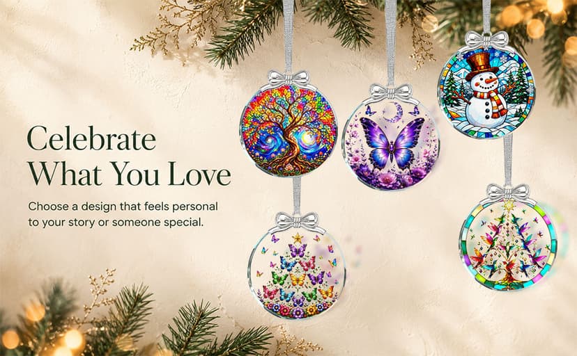 Hanging Ornament for Christmas Tree Decorations- Holiday Keepsake Present Exchange Idea Book Tree Christmas Ornament Unique 2026, Book Lover Gift Glass B0FJMNWGJ9