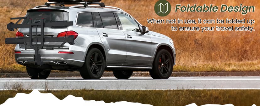 Bike Rack for Car,200lbs Capacity for 2 EBike with Anti Theft Lock Foldable Tilt Design Hitch Bike Rack,Up to 5-Inch Fat Tire for 2'' Receiver