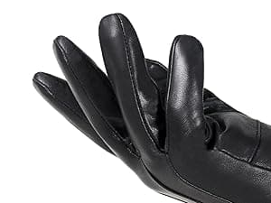 HANDLANDY Genuine Sheepskin Leather Gloves for Men Winter Driving Warm Thermal Wrist Gloves Fleece Lining for Cold Weather