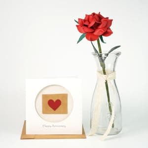 Camellia Bees Wooden Rose, Wood Anniversary Flower Gift for Valentines, Mothers Day, 5th Wedding Anniversary, Wooden Handmade Gift for Wife Husband Couple (5th Wood)