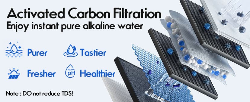 Ice Maker Water Filter Dispenser, 3 in1 Countertop Instant Hot & Cold Water, Ice Water Dispenser with ice Box, 7 Temperature & 5 Dispensing Volume Options Portable No Installation.