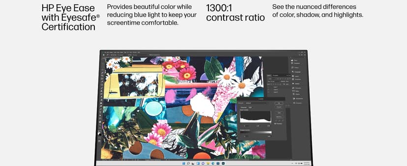 HP Series 3 27 inch FHD Monitor, Full HD Display (1920 x 1080), IPS Panel, 1300:1 Contrast Ratio, 250 Nits, Eye Ease with Eyesafe Certification, Black, 327se (2025)