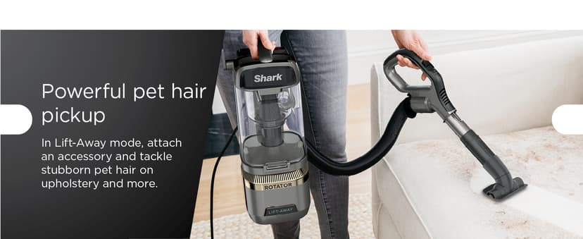 Shark | Upright Vacuum Cleaner for Home | Rotator Lift-Away | No Hair Wrap | HEPA Filter | Lightweight Bagless Vacuum for Pet Hair | LED Headlights For Carpets & Hardwood Floors | Silver | LA502