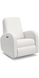 Storkcraft Tuscany Custom Glider and Ottoman with Free Lumbar Pillow (Espresso/Taupe Swirl) - Cleanable Upholstered Comfort Rocking Nursery Chair with Ottoman