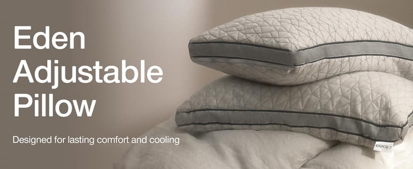 Coop Home Goods Eden Bed Pillow Queen Size for Sleeping on Back, Stomach and Side Sleeper- Medium Soft Memory Foam Cooling Gel - CertiPUR-US/GREENGUARD Gold B01LYU7V4S