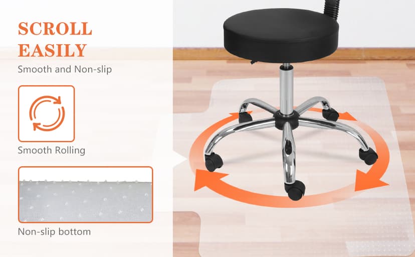 SUPER DEAL Upgraded 48" X 36" Office Chair Mat for Carpet Floor, Non-Slip Under Desk Carpeted Floor Protector, Heavy Duty Clear Plastic Carpet with Lip for Home Office Gaming Chair