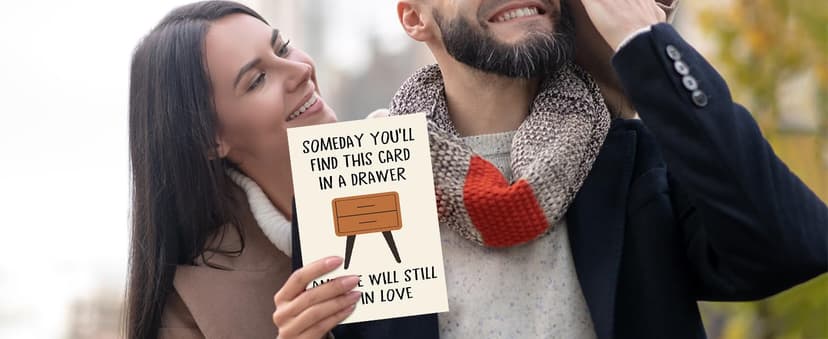 Funny Anniversary Card Gifts for Men, Happy Birthday & Anniversary Greeting Card for Him Husband Boyfriend, Valentines Day Gifts for Him