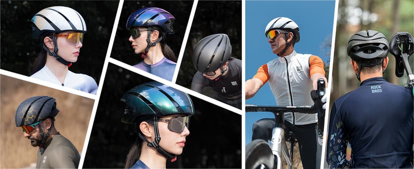 ROCKBROS Adult Bike Helmet Streamlined Aerodynamic, Comfortable Y - Shaped Strap Cycling Helmet for Larger Head Men Women Reflective Adjustable Webbing for Road & Mountain Biking