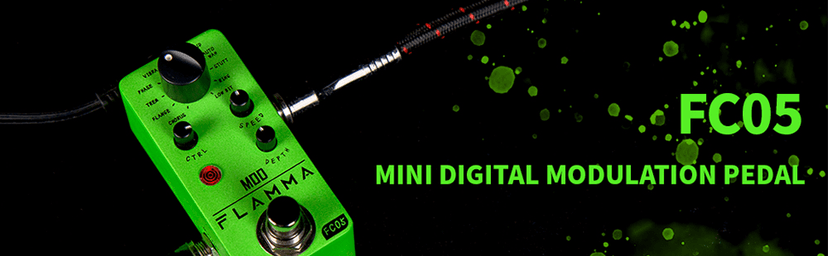 FLAMMA FC05 Mini Modulation Pedal with Chorus Flanger Tremolo Phaser Vibrato Rotary Liquid Autowah Stutter Ring LowBit