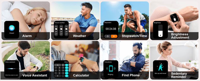 Smart Watch(Answer/Make Call), 1.96" HD Smartwatch for Men Women, 2025 Fitness Watch with 110+ Sport Modes/Heart Rate/Sleep Monitor/Pedometer, IP68 Waterproof Fitness Activity Tracker for Android iOS