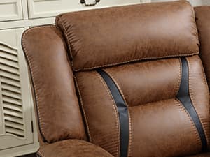EBELLO Faux Leather Recliner Sofa Furniture Set for Living Room, Recliner Chair, Manual Loveseat, 3 Seat Recliniing Sofa Couch Set for Meeting Room, Brown