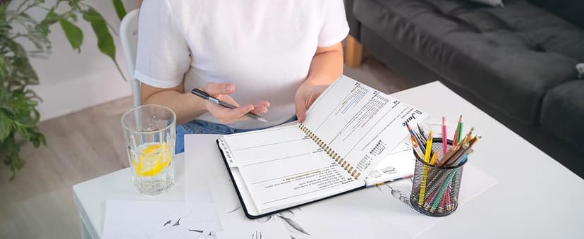 2026 Planner, Weekly and Monthly Calendar Planner for Women, Jan 2026 - Dec 2026, Hardcover Planning Agenda Book with Tabs, Spiral Bound, Inner Pocket, Perfect for School Office Supplies, 6.3" x 8.5" - Wildflowers