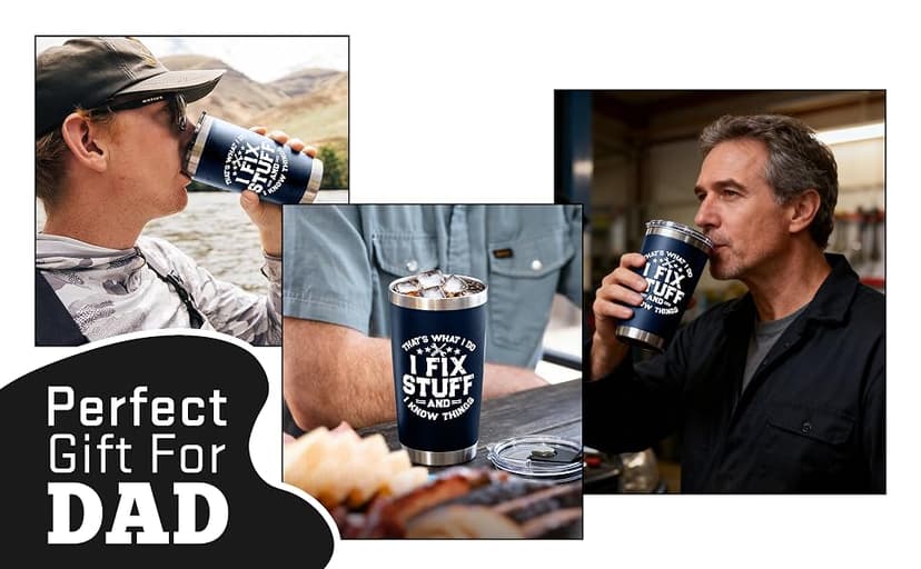 Gifts for Men, Dad for Christmas, Fathers Day - Dads Birthday Gift Ideas, Gifts for Dads from Daughter, Son - Cool Mens gifts Ideas, Mens Birthday Gift Ideas - Stainless Steel Men Tumbler 20Oz B0FS22TCHH