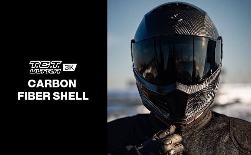 ScorpionEXO Covert FX Carbon Fiber Full Face Motorcycle Helmet Street Fighter Style - Bluetooth Ready Speaker Pockets DOT ECE Solid (Gloss Black - Medium)