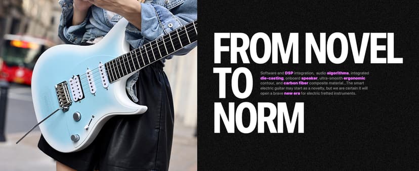 Enya Electric Guitar Inspire 39" Smart Electric Carbon Fiber Guitarra with 15W Wireless Speaker, 20 Distinct Tones, Onboard Presets, Charging Cable, Adjusting Wrench, and Gig Bag