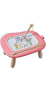 Kikapabi Toddler Magnetic Drawing Board - 1st Birthday Gifts for 1 2 3 Year Old Girls & Boys, Learning Doodle Board, Educational Toys for Baby (Pink)