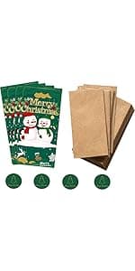 30 Pack Gift Certificates for Business with 30 Kraft Envelopes 30 Stickers for Holiday Christmas Small Business Restaurants Spa Beauty Makeup Hair Salon