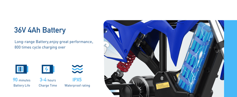 Hiboy DK1 36V Electric Dirt Bike,300W Electric Motorcycle - Up to 15.5MPH & 13.7 Miles Long-Range,3-Speed Modes Motorcycle for Kids Ages 3-10