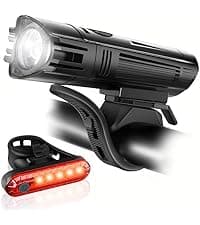 Ascher Ultra Bright USB Rechargeable Bike Light Set, Powerful Bicycle Front Headlight and Back Taillight, 4 Light Modes, Easy to Install for Men Women Kids Road Mountain Cycling B07FC9NRRR