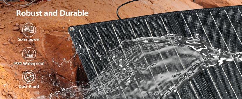 POWSTREAM 24000mAh Solar Generator with AC Outlet 120W Peak, 88.8Wh Portable Power Station with Panels 21W Included and Camping Lantern 248LM, Solar Powered Power Bank for Outdoor Camping Home Backup