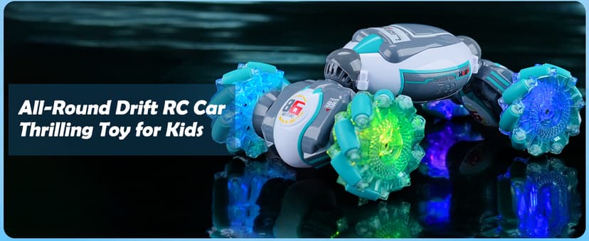 PREPOP Gesture Sensing RC Stunt Car, Birthday for Age 6 7 8-12 13+ Year Old Boys - Cool Toys for Kids, Hand Controlled Remote Control Twist Vehicle with Lights & Music, 4WD Rotating